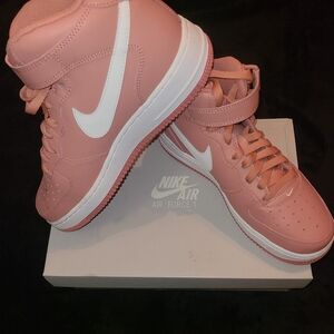 NEW Air force 1 mid (gs) red stardust/white size 6.5 y